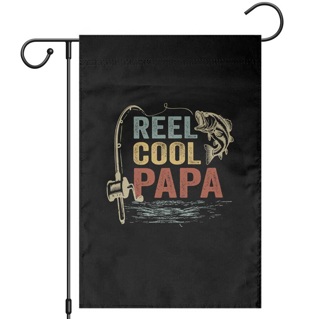 Funny Reel Cool Papa Garden Flag Fishing Dad Fisherman Father's Day