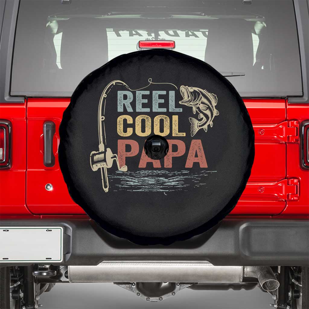Funny Reel Cool Papa Spare Tire Cover Fishing Dad Fisherman Father's Day