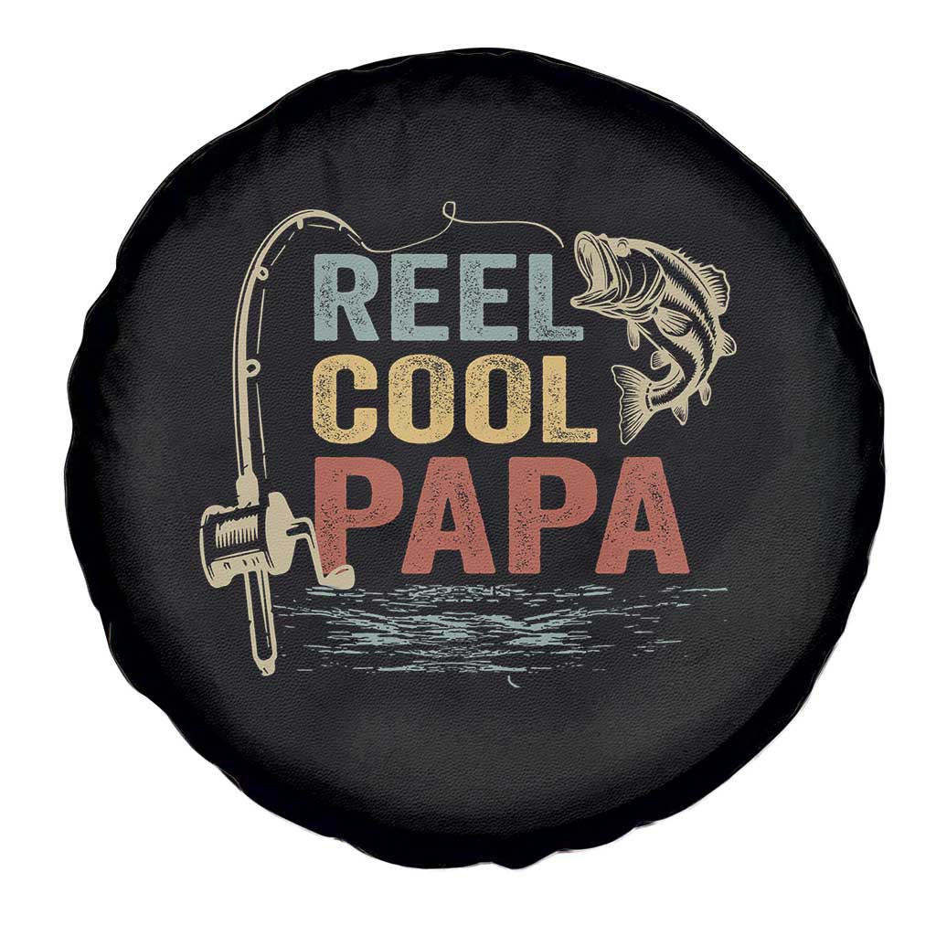 Funny Reel Cool Papa Spare Tire Cover Fishing Dad Fisherman Father's Day