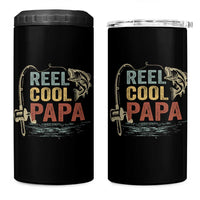 Funny Reel Cool Papa 4 in 1 Can Cooler Tumbler Fishing Dad Fisherman Father's Day