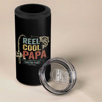 Funny Reel Cool Papa 4 in 1 Can Cooler Tumbler Fishing Dad Fisherman Father's Day