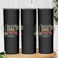 Funny Reel Cool Papa Skinny Tumbler Fishing Dad Fisherman Father's Day