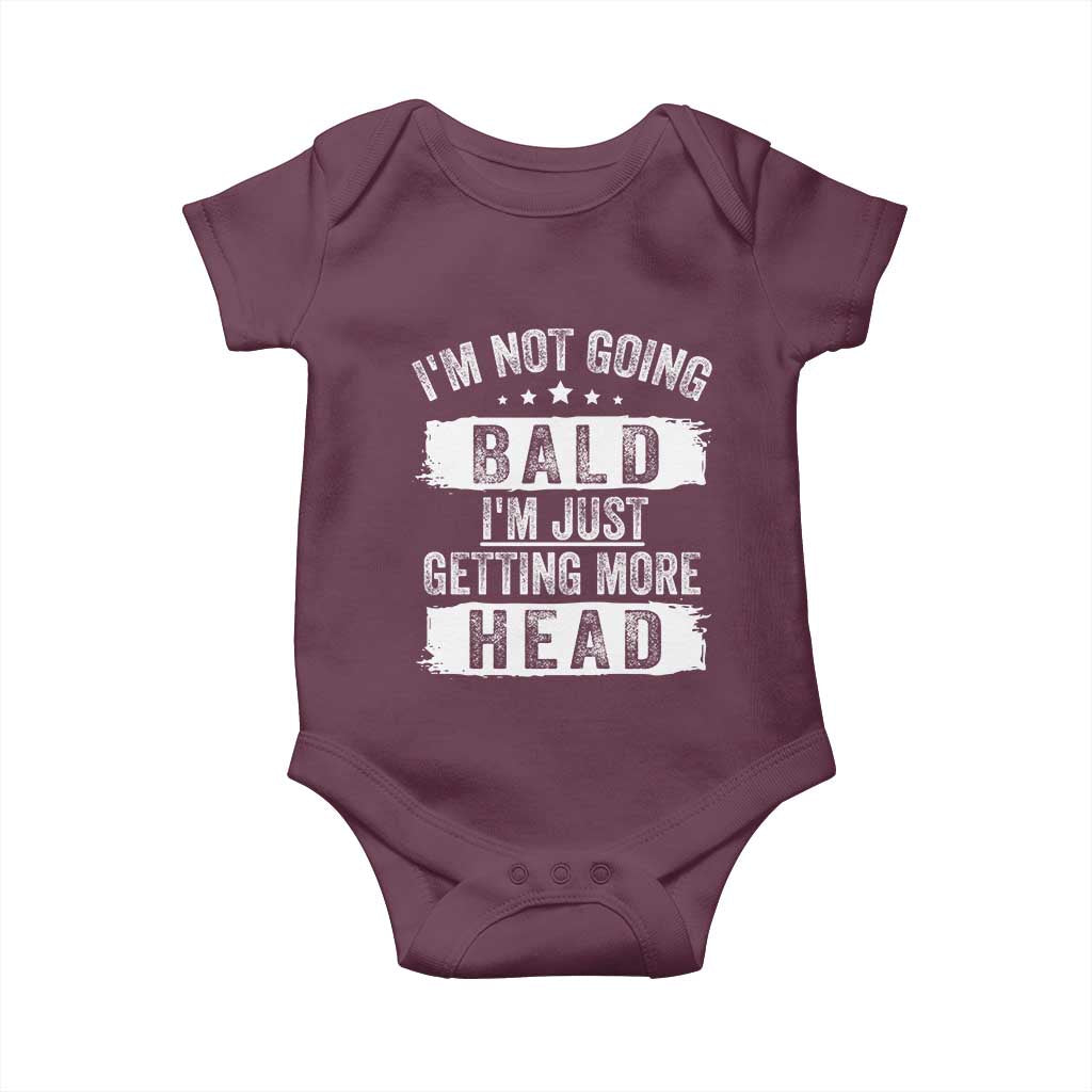 Funny I'm Not Going Bald I'm Just Getting More Head Baby Onesie Bald Guy