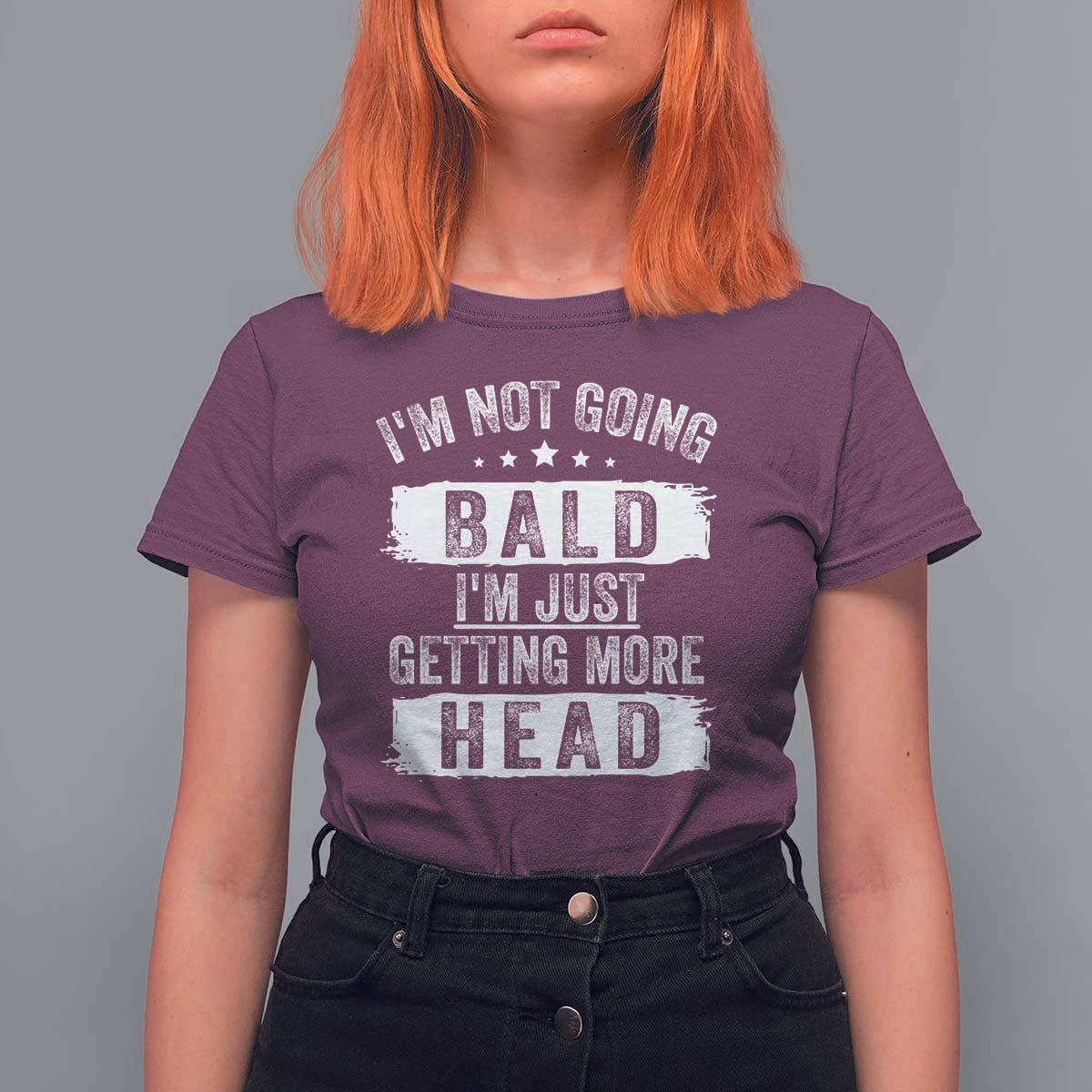 Funny I'm Not Going Bald I'm Just Getting More Head T Shirt For Women Bald Guy