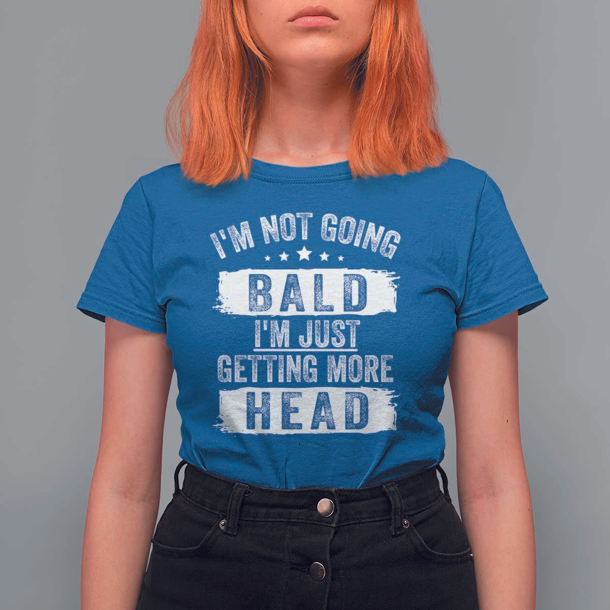 Funny I'm Not Going Bald I'm Just Getting More Head T Shirt For Women Bald Guy