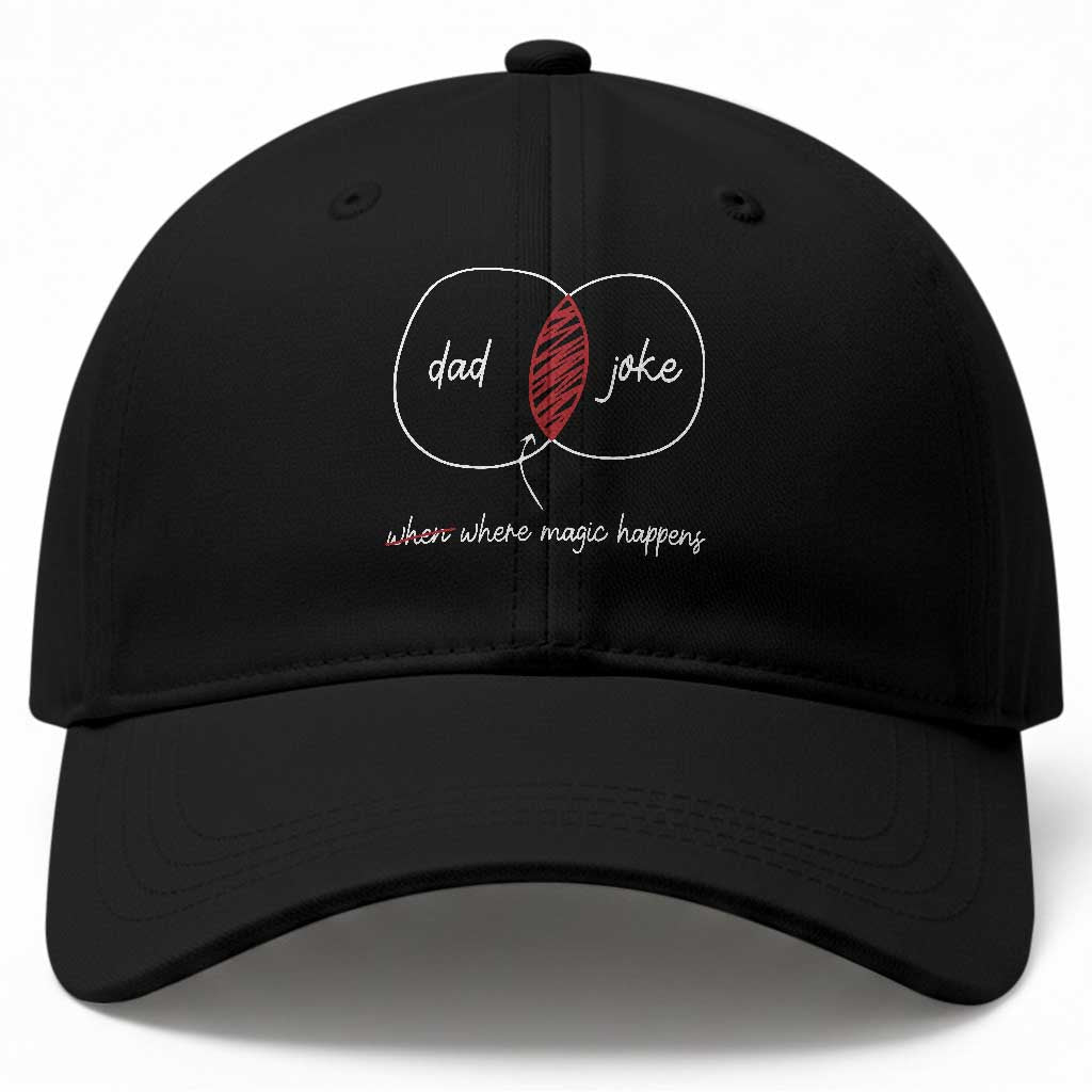 Funny Dad Joke Where Magic Happens Baseball Cap Fathers Day
