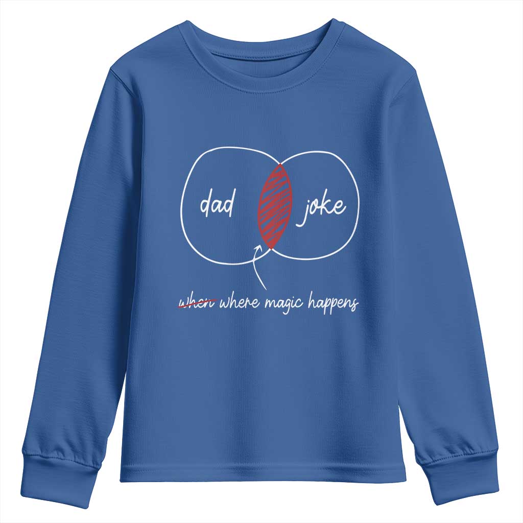Funny Dad Joke Where Magic Happens Youth Sweatshirt Father's Day