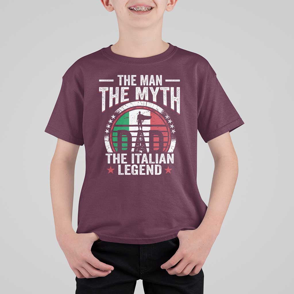 Funny Italian Dad T Shirt For Kid The Man The Myth The Italian Legend