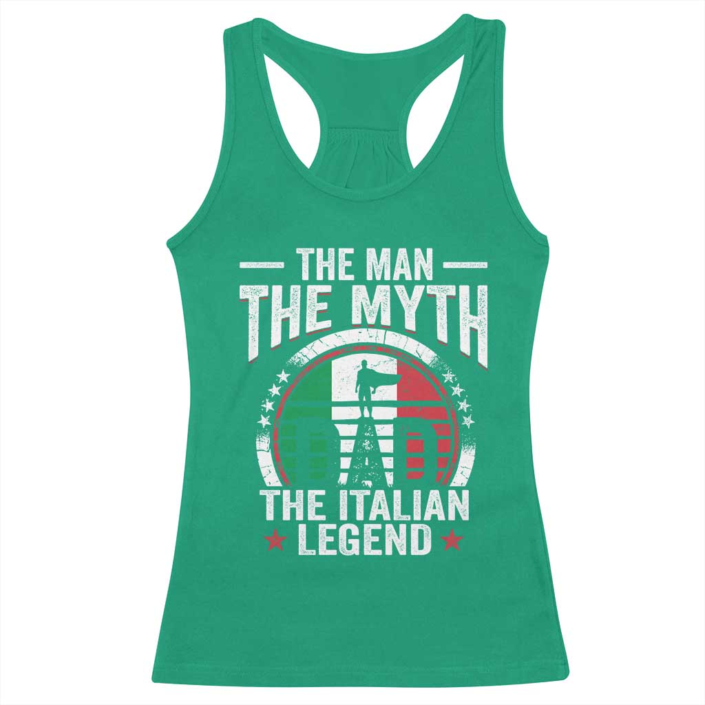 Funny Italian Dad Racerback Tank Top The Man The Myth The Italian Legend