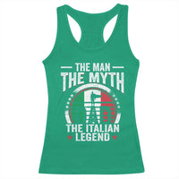 Funny Italian Dad Racerback Tank Top The Man The Myth The Italian Legend