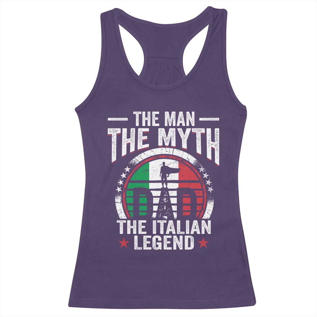 Funny Italian Dad Racerback Tank Top The Man The Myth The Italian Legend