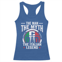 Funny Italian Dad Racerback Tank Top The Man The Myth The Italian Legend
