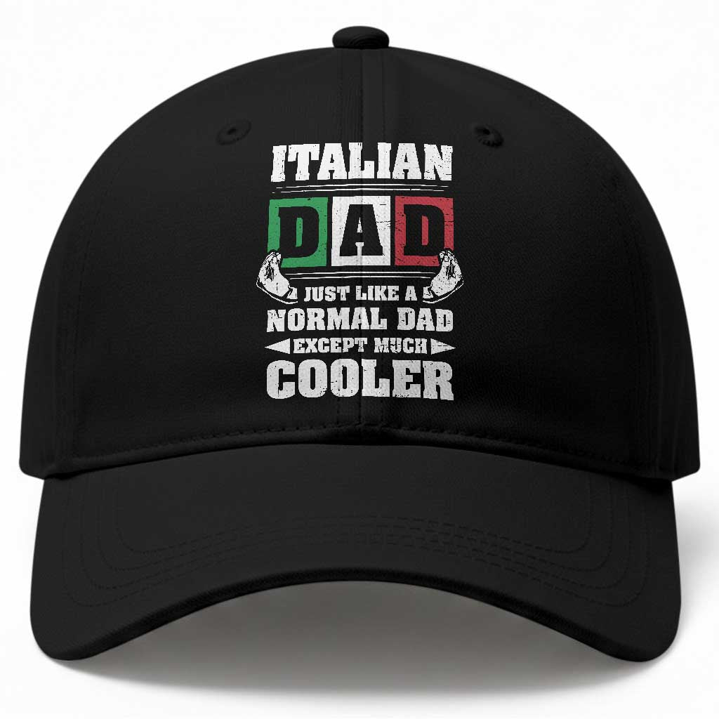 Funny Italian Dad Just Like A Normal Dad Except Much Cooler Baseball Cap Pinched Fingers Father's Day