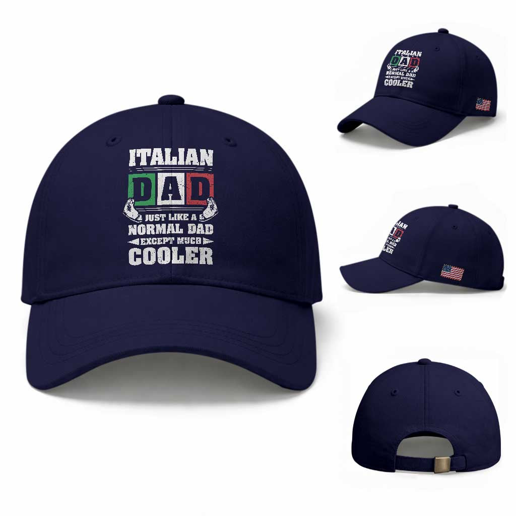 Funny Italian Dad Just Like A Normal Dad Except Much Cooler Baseball Cap Pinched Fingers Father's Day