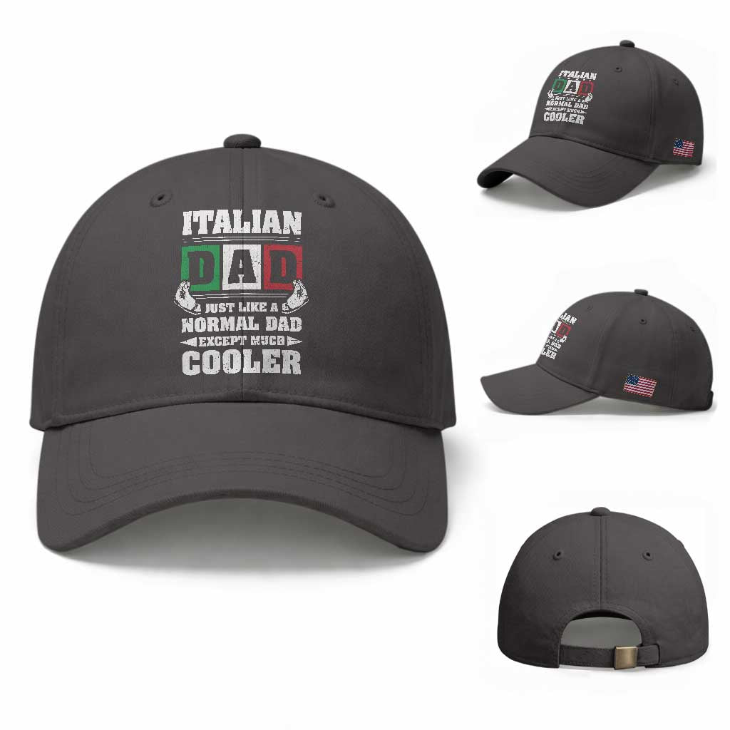 Funny Italian Dad Just Like A Normal Dad Except Much Cooler Baseball Cap Pinched Fingers Father's Day