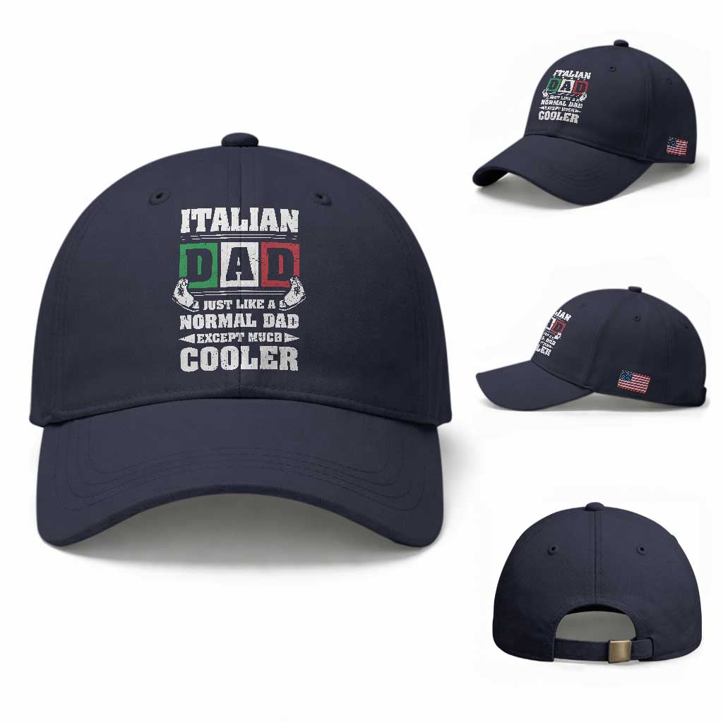 Funny Italian Dad Just Like A Normal Dad Except Much Cooler Baseball Cap Pinched Fingers Father's Day