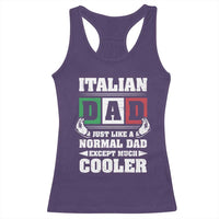 Funny Italian Dad Just Like A Normal Dad Except Much Cooler Racerback Tank Top Pinched Fingers Father's Day