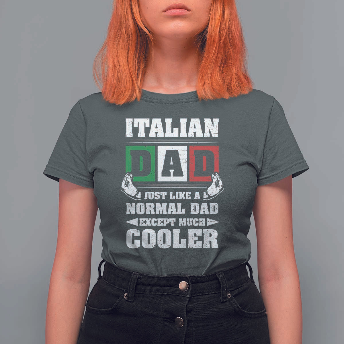 Funny Italian Dad Just Like A Normal Dad Except Much Cooler T Shirt For Women Pinched Fingers Father's Day
