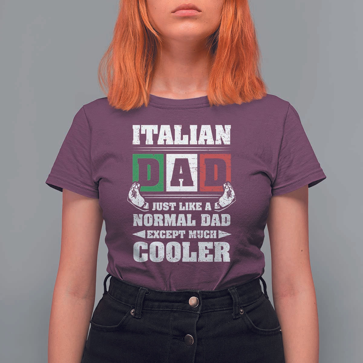 Funny Italian Dad Just Like A Normal Dad Except Much Cooler T Shirt For Women Pinched Fingers Father's Day