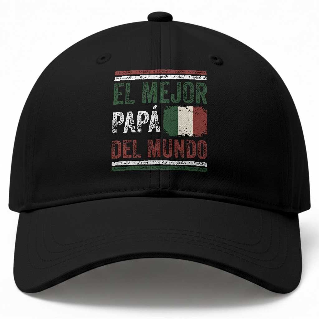 Funny Italian Dad The Best Father Of The World Baseball Cap El Mejor Papa Del Mundo