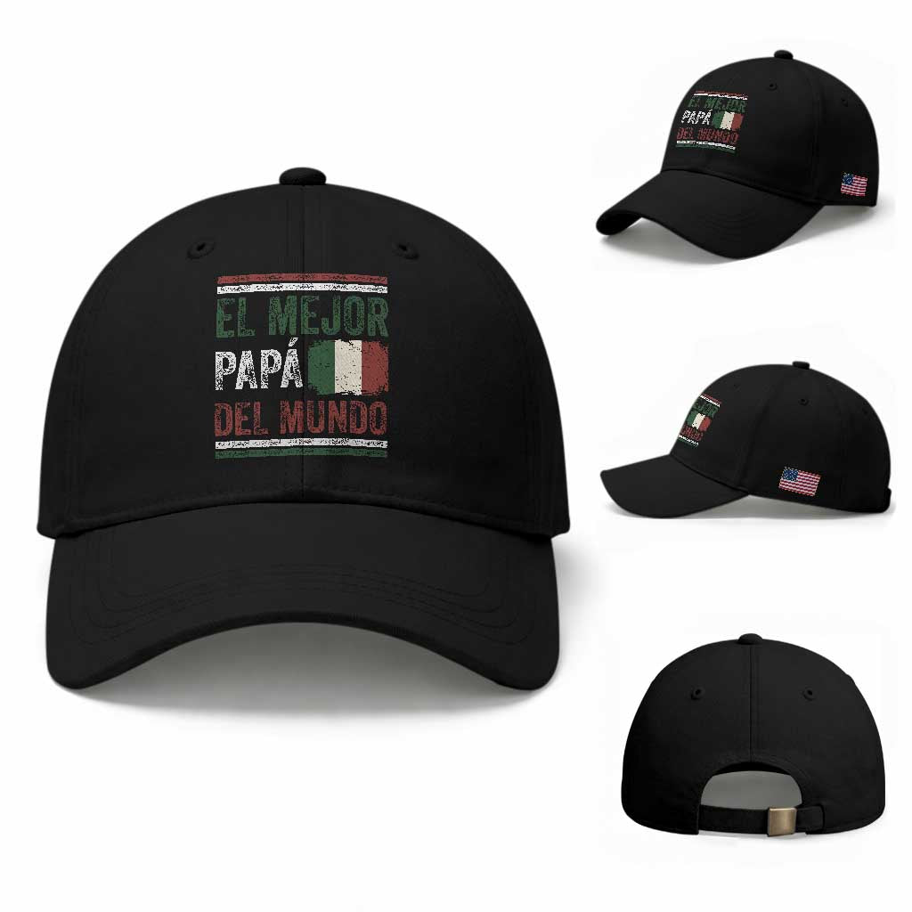 Funny Italian Dad The Best Father Of The World Baseball Cap El Mejor Papa Del Mundo