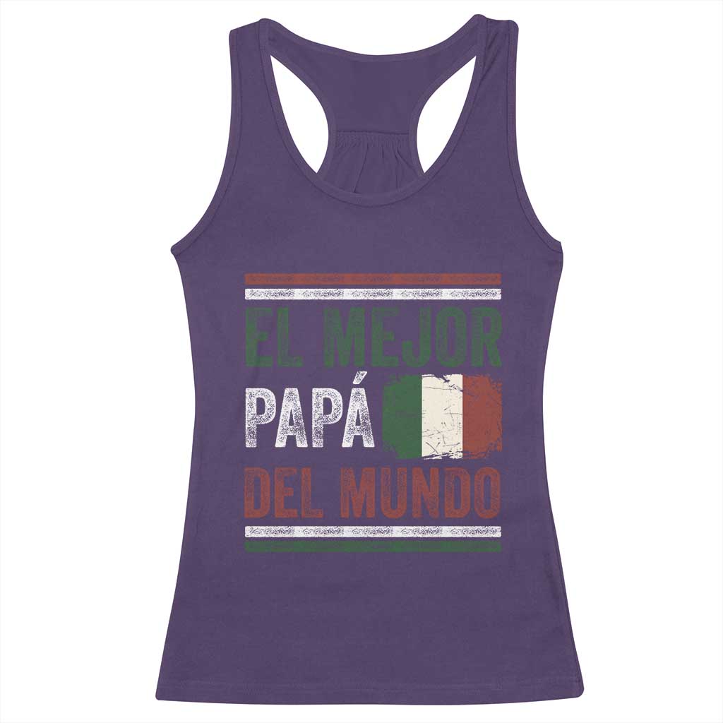 Funny Italian Dad The Best Father Of The World Racerback Tank Top El Mejor Papa Del Mundo