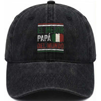 Funny Italian Dad The Best Father Of The World Washed Cotton Baseball Cap El Mejor Papa Del Mundo