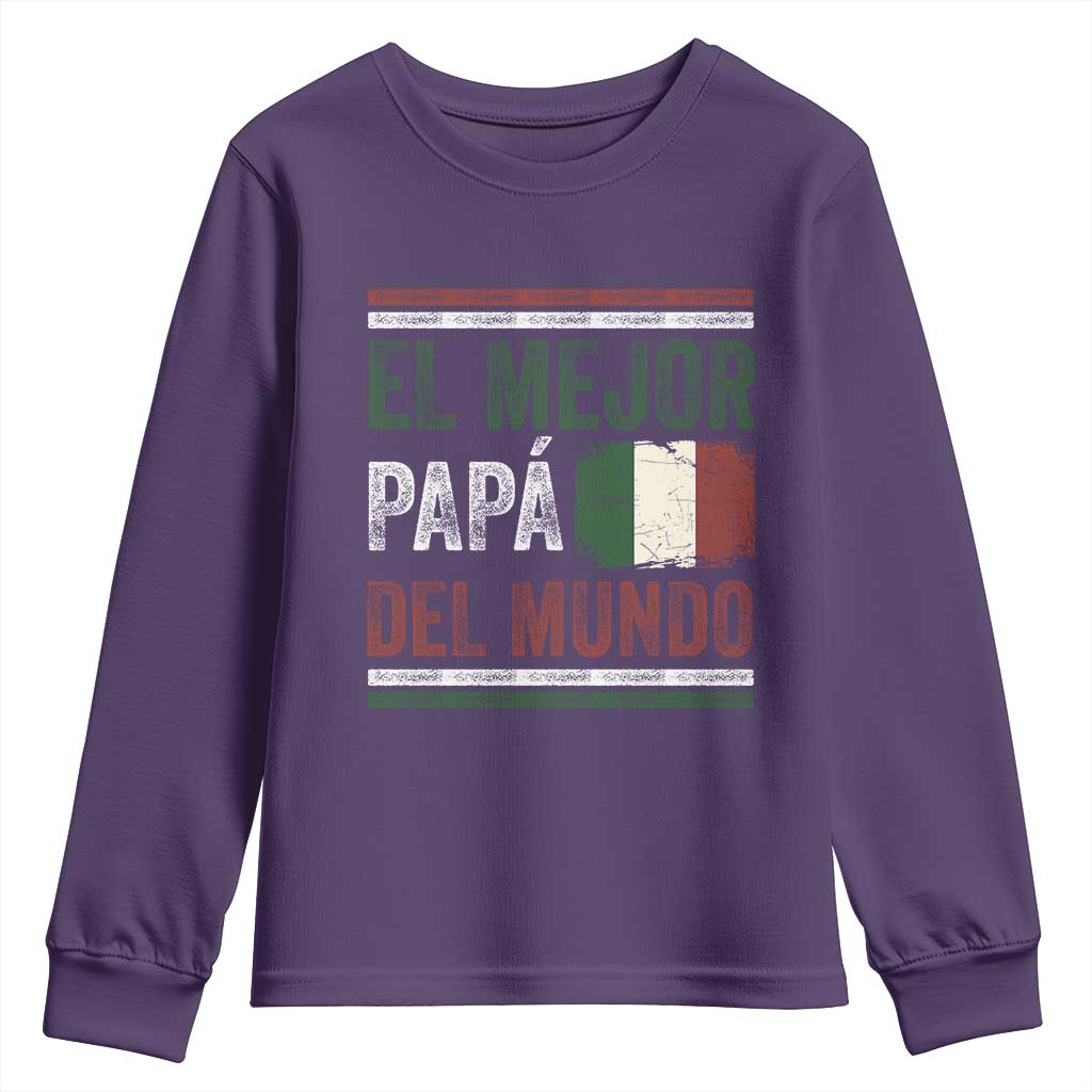 Funny Italian Dad The Best Father Of The World Youth Sweatshirt El Mejor Papa Del Mundo