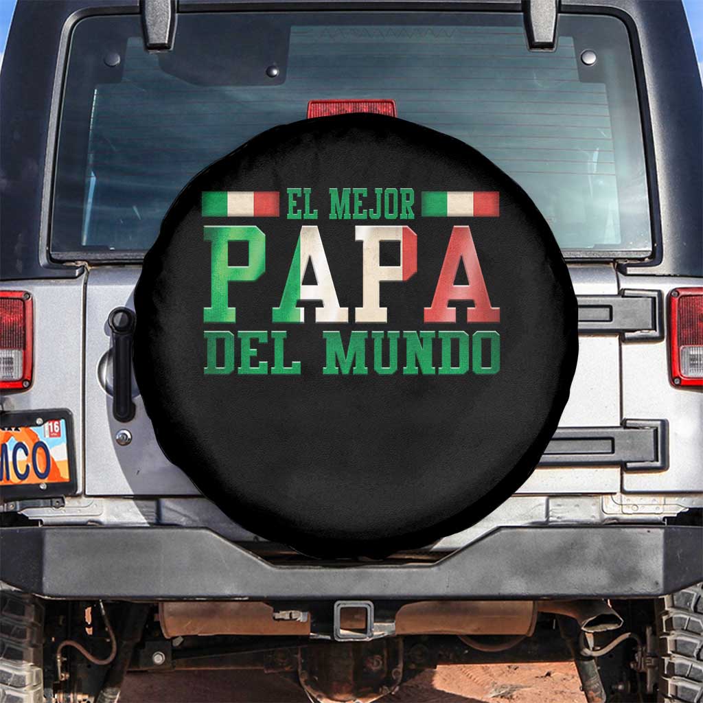 Funny El Mejor Papa Del Mundo Spare Tire Cover Mexican Father