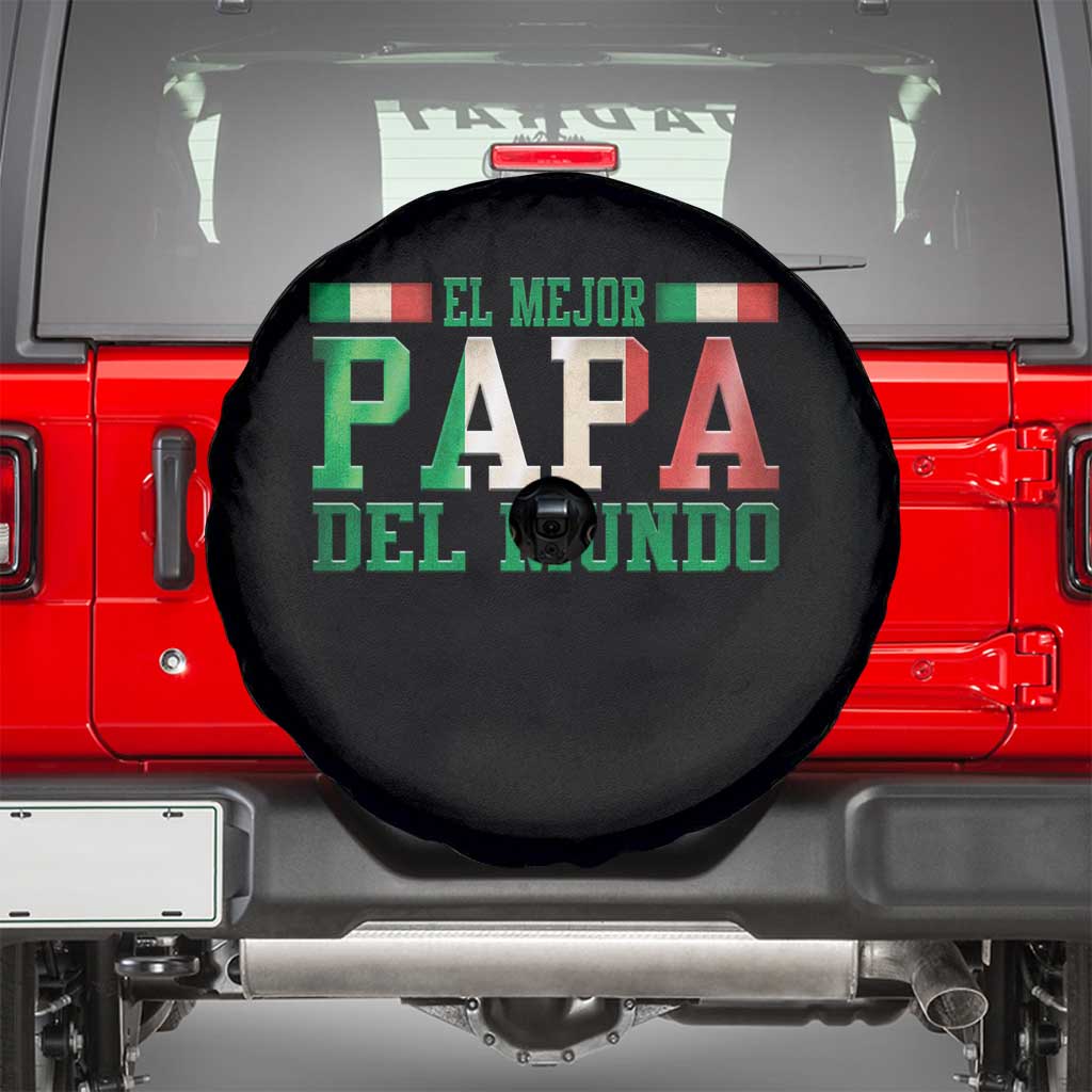 Funny El Mejor Papa Del Mundo Spare Tire Cover Mexican Father