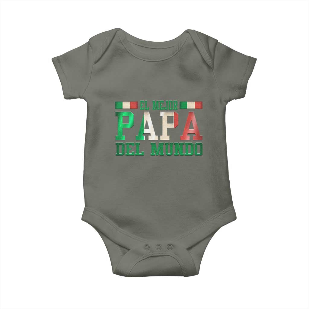 Funny El Mejor Papa Del Mundo Baby Onesie Mexican Father