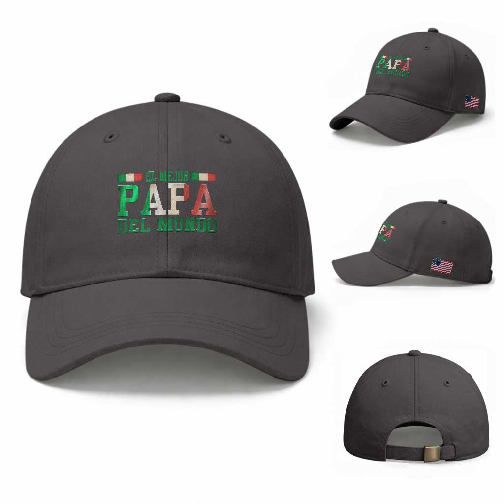 Funny El Mejor Papa Del Mundo Baseball Cap Mexican Father