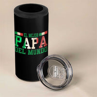 Funny El Mejor Papa Del Mundo 4 in 1 Can Cooler Tumbler Mexican Father