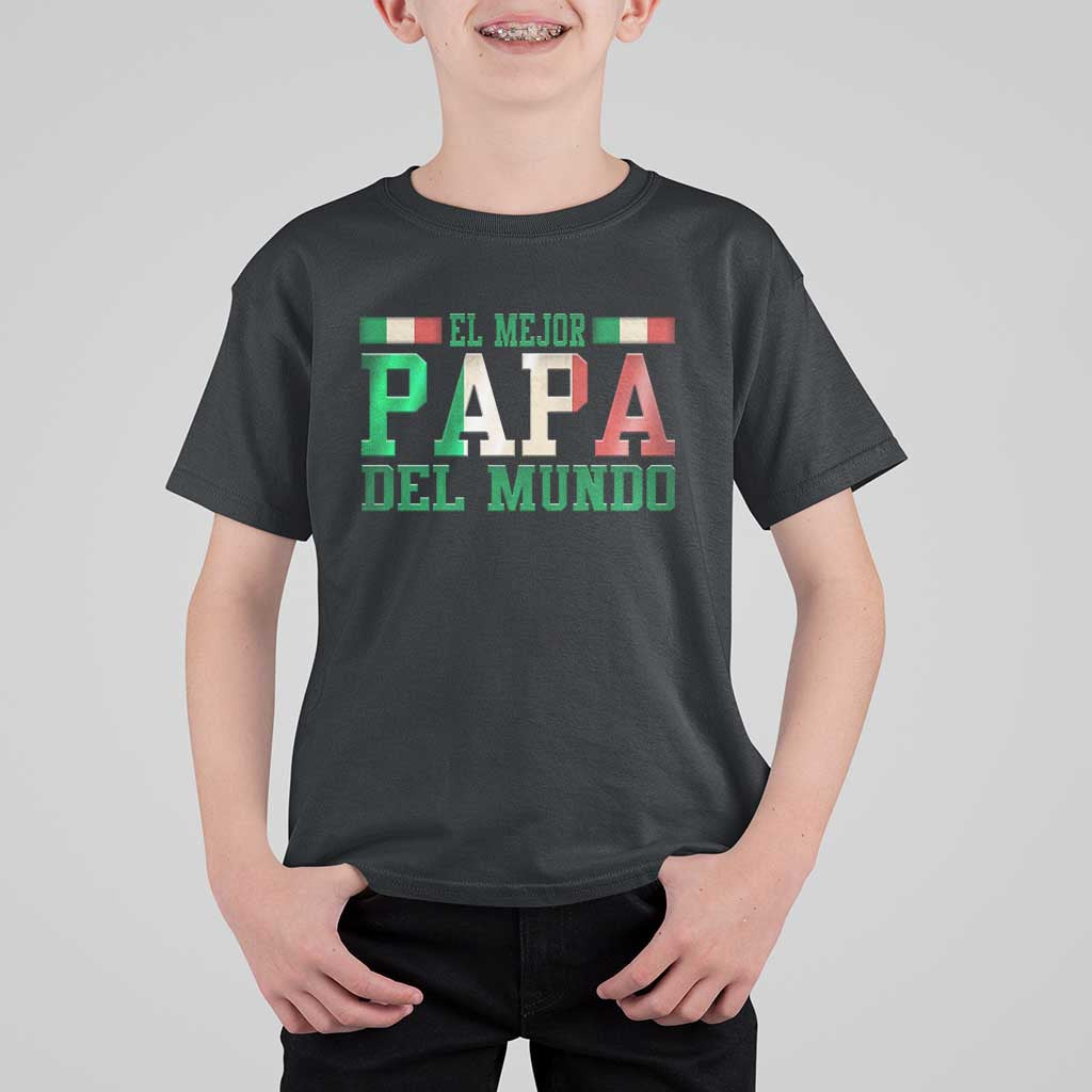 Funny El Mejor Papa Del Mundo T Shirt For Kid Mexican Father