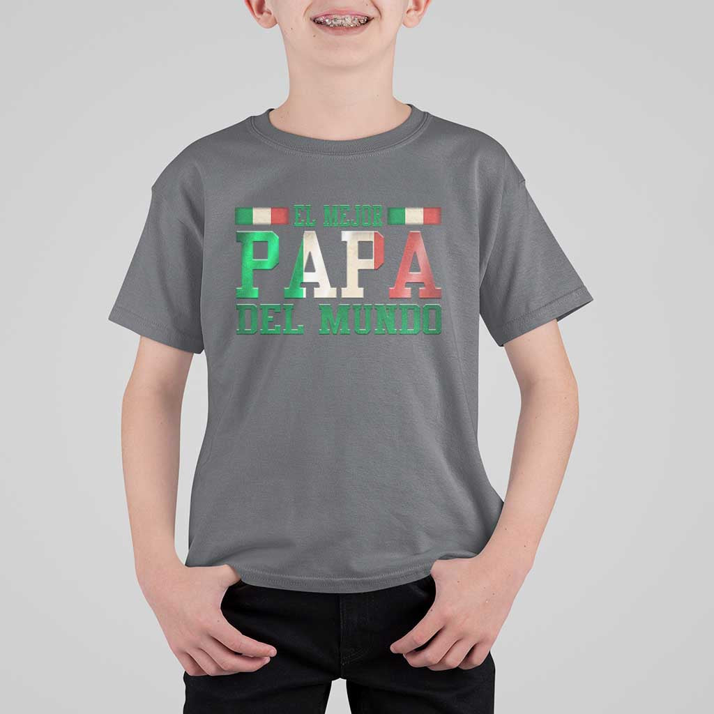 Funny El Mejor Papa Del Mundo T Shirt For Kid Mexican Father