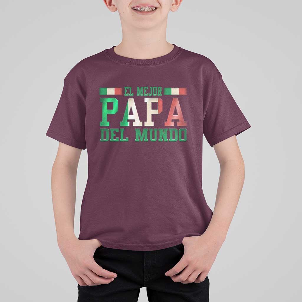 Funny El Mejor Papa Del Mundo T Shirt For Kid Mexican Father