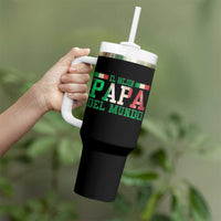 Funny El Mejor Papa Del Mundo Tumbler With Handle Mexican Father