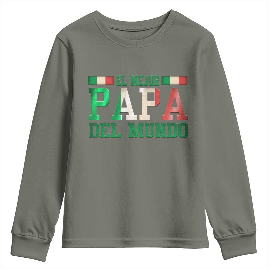 Funny El Mejor Papa Del Mundo Youth Sweatshirt Mexican Father