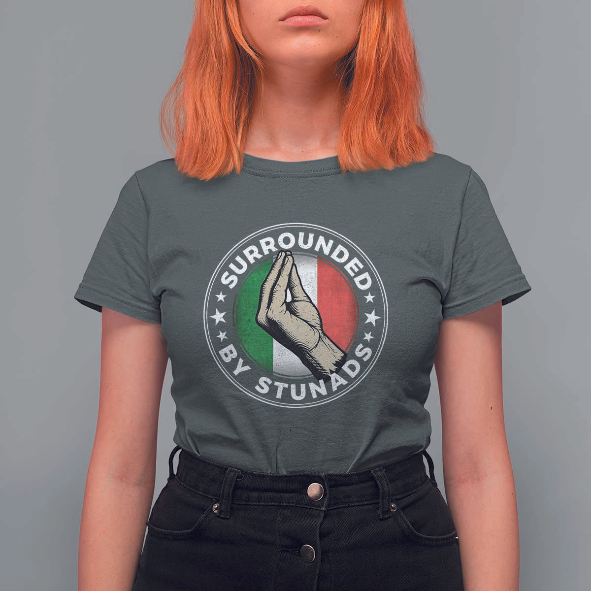 Funny Italian Slang T Shirt For Women Surrounded By Stunads Che Vuoi