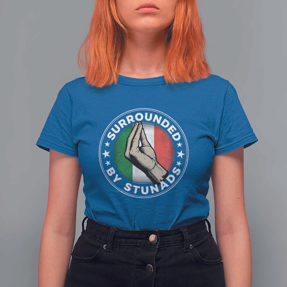 Funny Italian Slang T Shirt For Women Surrounded By Stunads Che Vuoi