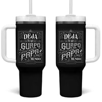 Funny Spanish Dad Tumbler With Handle Deja Tu Lo Guapo Soy El Mejor Papa Del Mundo