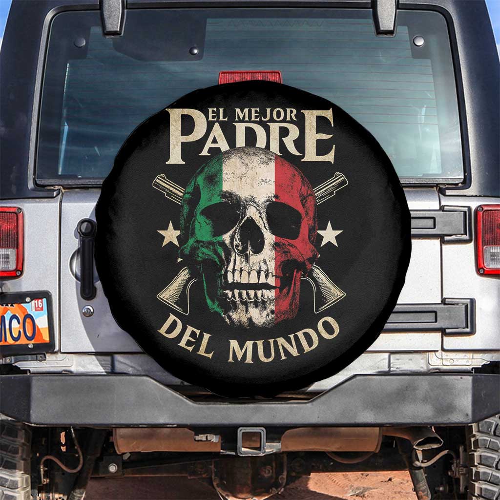 Funny Italian Dad Spare Tire Cover El Mejor Padre Del Mundo Skull Father's Day