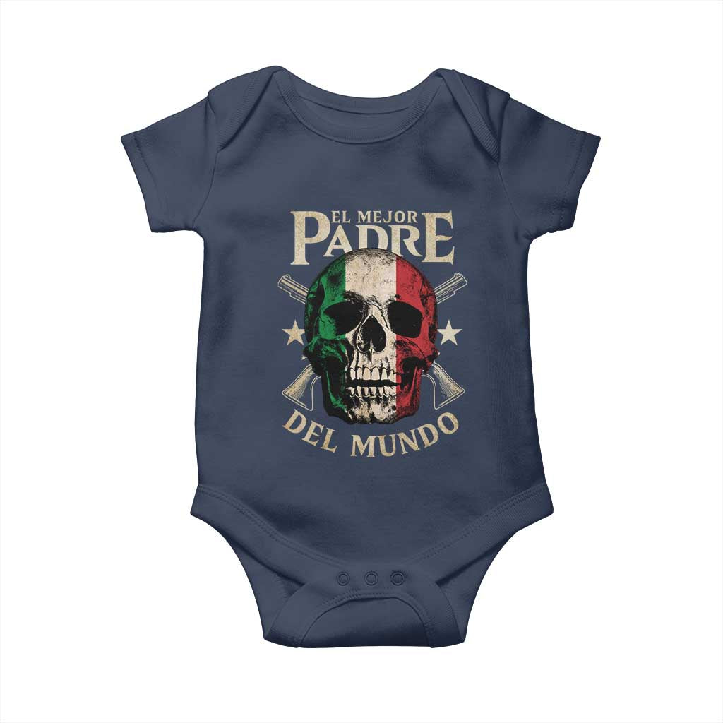 Funny Italian Dad Baby Onesie El Mejor Padre Del Mundo Skull Father's Day