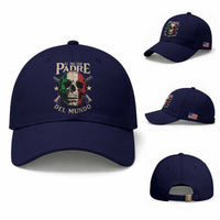 Funny Italian Dad Baseball Cap El Mejor Padre Del Mundo Skull Fathers Day