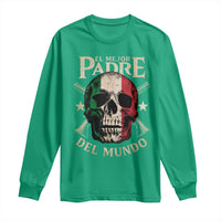 Funny Italian Dad Long Sleeve Shirt El Mejor Padre Del Mundo Skull Father's Day