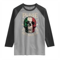 Funny Italian Dad Raglan Shirt El Mejor Padre Del Mundo Skull Father's Day