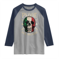 Funny Italian Dad Raglan Shirt El Mejor Padre Del Mundo Skull Father's Day