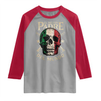 Funny Italian Dad Raglan Shirt El Mejor Padre Del Mundo Skull Father's Day
