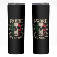 Funny Italian Dad Skinny Tumbler El Mejor Padre Del Mundo Skull Fathers Day
