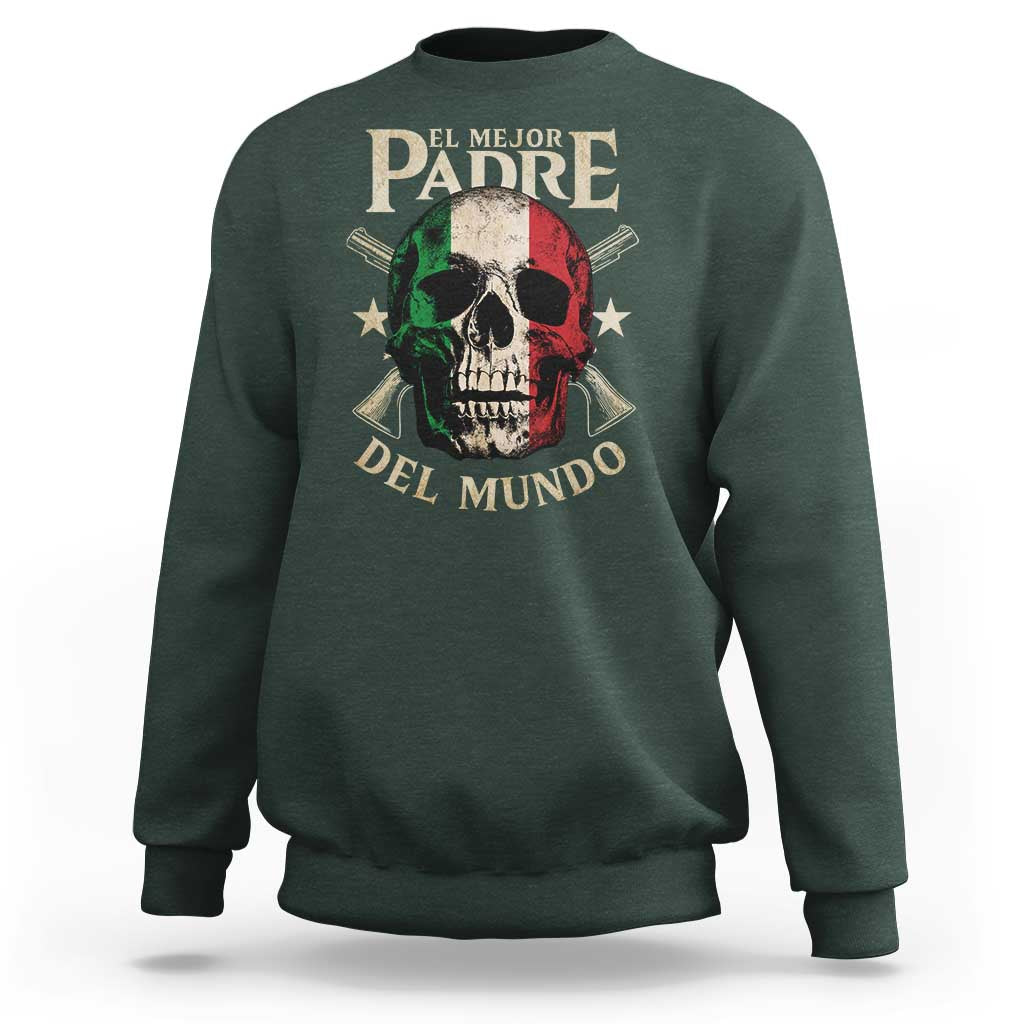 Funny Italian Dad Sweatshirt El Mejor Padre Del Mundo Skull Father's Day